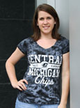 Central Michigan Black Tie Dye V Neck Tee