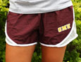 Maroon & Grey Running Shorts W/ C M U