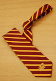 Maroon And Gold Striped Tie W/ Gold Flying "C"