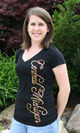 Black V Neck Tee W/ Foil Central Michigan On Side