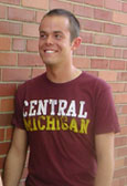 Maroon Central Michigan Distressed Tee W/ Flying C