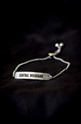 Central Michigan Silver Adjustable Bar Bracelet