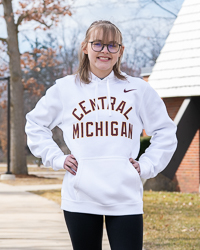 Central Michigan White Club Fleece Pullover Hoodie