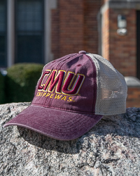 CMU Chippewas Faded Maroon Soft Mesh Trucker Hat