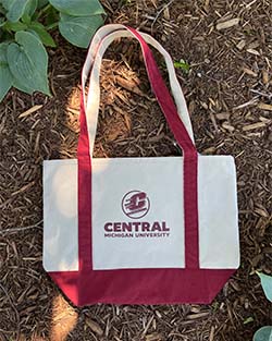 Action C Central Michigan Ivory & Maroon Canvas Boat Tote