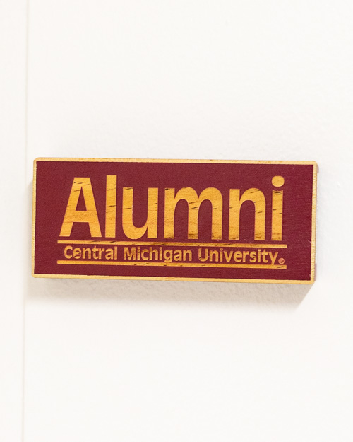 Central Michigan Alumni Maroon Wood Magnet