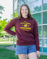 Central Michigan Chippewas Fire Up Chips! Varsity Fleece Maroon Hoodie