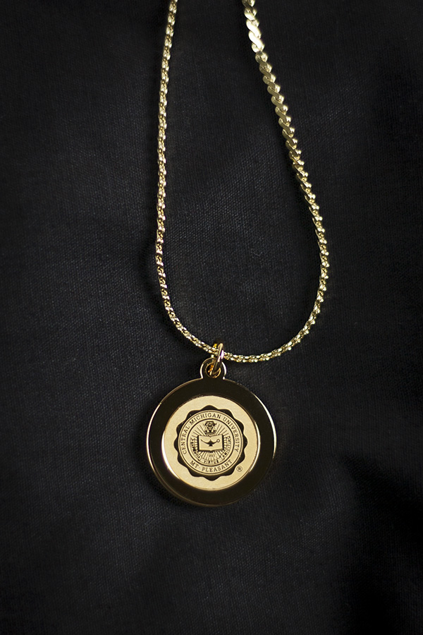 Central Michigan Seal Gold Plated Affinity Pendant Necklace