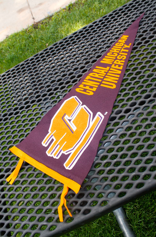 Action C Central Michigan Maroon & Gold Pennant