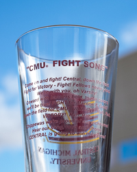 Action C Central Michigan Pint Glass with Fight Song