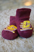 Action C Maroon Newborn Booties