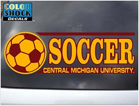 Central Michigan University Soccer Automotive Decal<br><brand>COLOR SHOCK</brand>