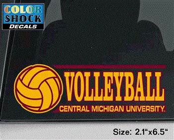 Central Michigan University Volleyball Automotive Decal<br><brand>COLOR SHOCK</brand>