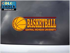 Central Michigan University Basketball Automotive Decal<br><brand>COLOR SHOCK</brand>