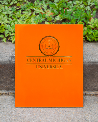 Orange Laminated 2-Pocket Folder with CMU Seal