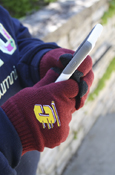 Action C Maroon Knit Texting Gloves