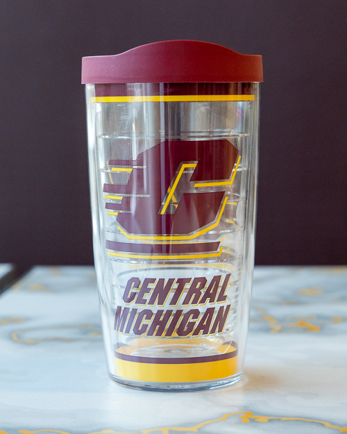 Action C Central Michigan 16 oz. Tumbler with Maroon Lid<br><brand>TERVIS</brand>