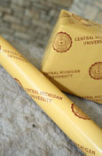 30 by 24 inch roll of Central Michigan Wrapping Paper