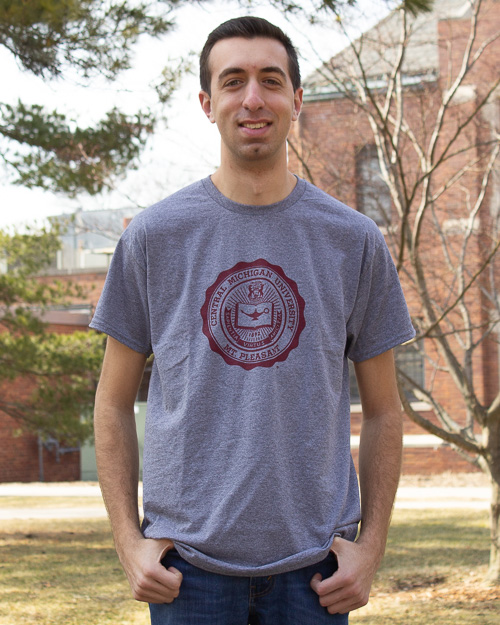 Central Michigan University Seal Graphite Gray T-Shirt<br><brand>MV SPORT</brand>