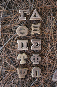 Double Oak Wood Greek Letters