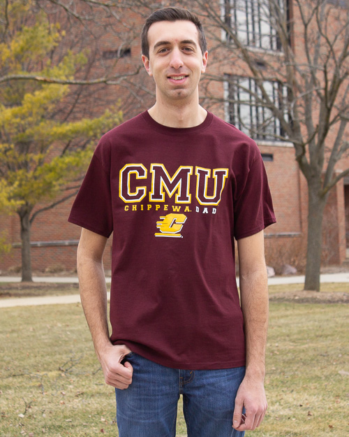 CMU Chippewas Dad Action C Maroon T-Shirt<br><brand>GEAR</brand>