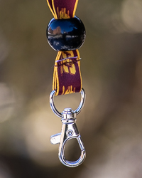 Action C Maroon and Gold Satin Wrist Lanyard