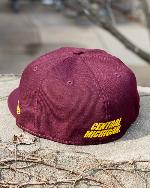 Block C Maroon 9Fifty Fitted Flat Brim Hat with Central on Back