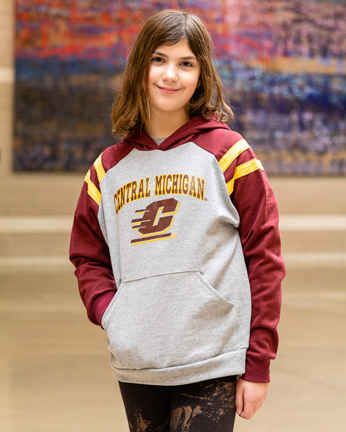Central Michigan Action C Maroon and Gray Youth Hoodie<br><brand></brand>