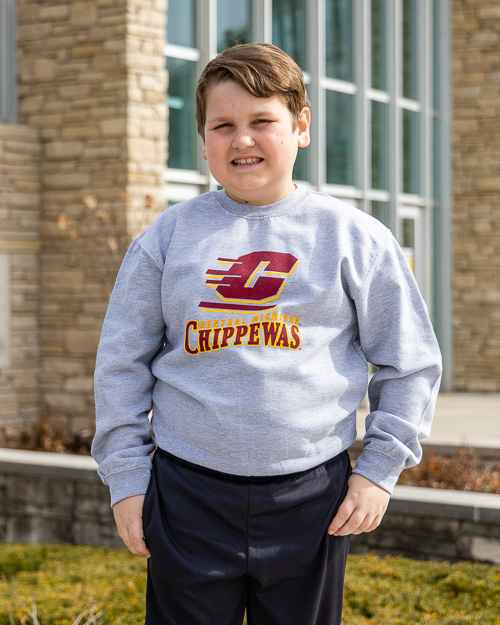 Action C Central Michigan Chippewas Youth Gray Crewneck Sweatshirt<br><brand>MV SPORT</brand>