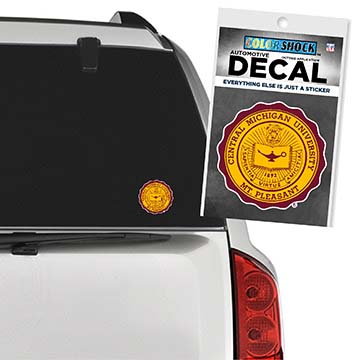 Central Michigan University Seal Automotive Round Decal<br><brand>COLOR SHOCK</brand>