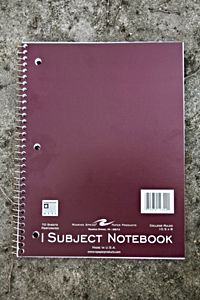 1 Subject Spiral Notebook, Assorted Colors