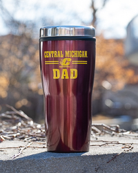 Central Michigan Action C Dad 16 oz. Maroon Travel Tumbler