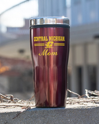 Central Michigan Action C Mom 16 oz. Maroon Travel Tumbler