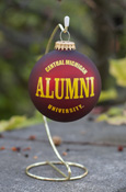 Central Michigan University Alumni Glass Globe Ornament