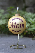 Central Michigan University Mom Gold Glass Globe Ornament