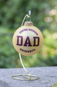 Central Michigan University Dad Gold Glass Globe Ornament