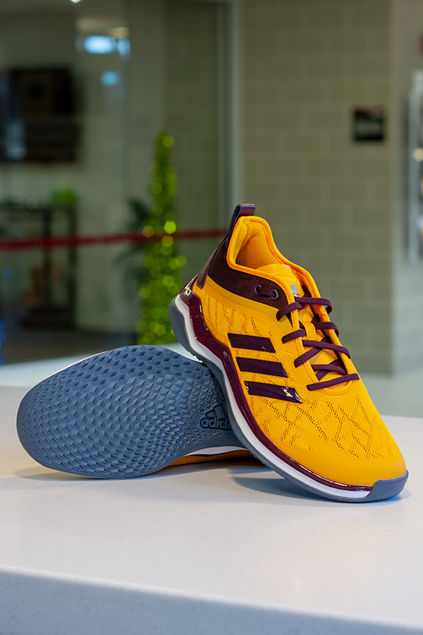 blue and gold adidas trainers