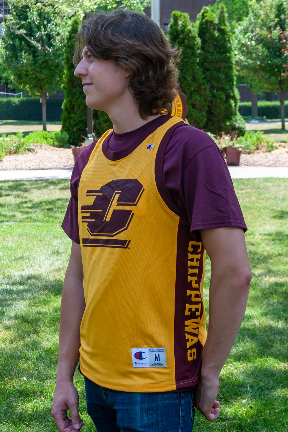Flying C Maroon & Gold Basketball JerseybrsmallCHAMPION/small The CMU Bookstore
