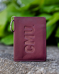 CMU Leather ID Holder with Key Ring