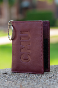 CMU Leather ID Holder with Key Ring
