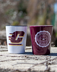 Action C and CMU Seal Ceramic Shot Glasses (pair)