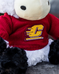 Black & White Cow Stuffed Animal with Maroon Action C Sweater