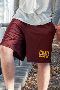 CMU Chippewas Maroon Drawstring Mesh Shorts