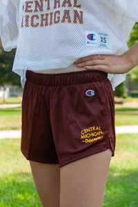 Central Michigan Maroon Women's Mesh Shorts<br><brand>CHAMPION</brand>