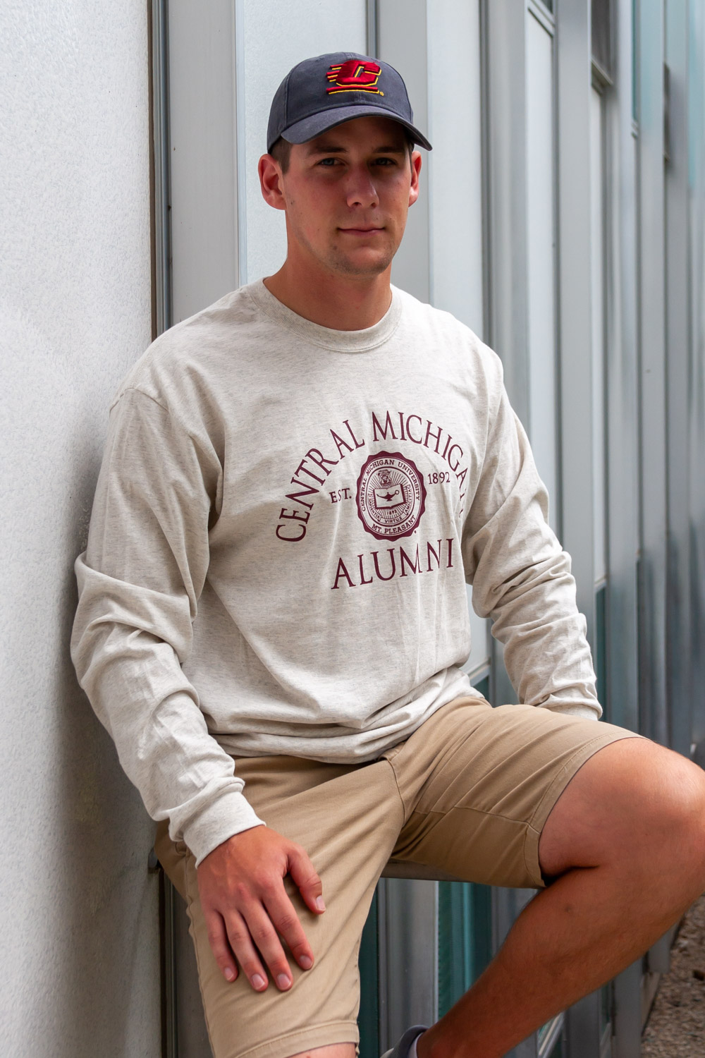 Central Michigan Alumni Oatmeal Gray Long Sleeve T-Shirt