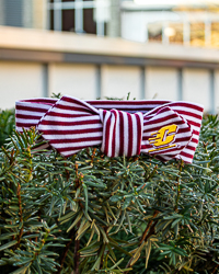 Action C Maroon & White Striped Hair Knot Headband