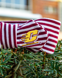 Action C Maroon & White Striped Hair Knot Headband