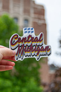Repeating Central Michigan Script Graphic Sticker