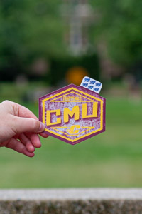 CMU Chippewas Hexagonal Maroon & Gold Sticker<br><small>BLUE 84</small>