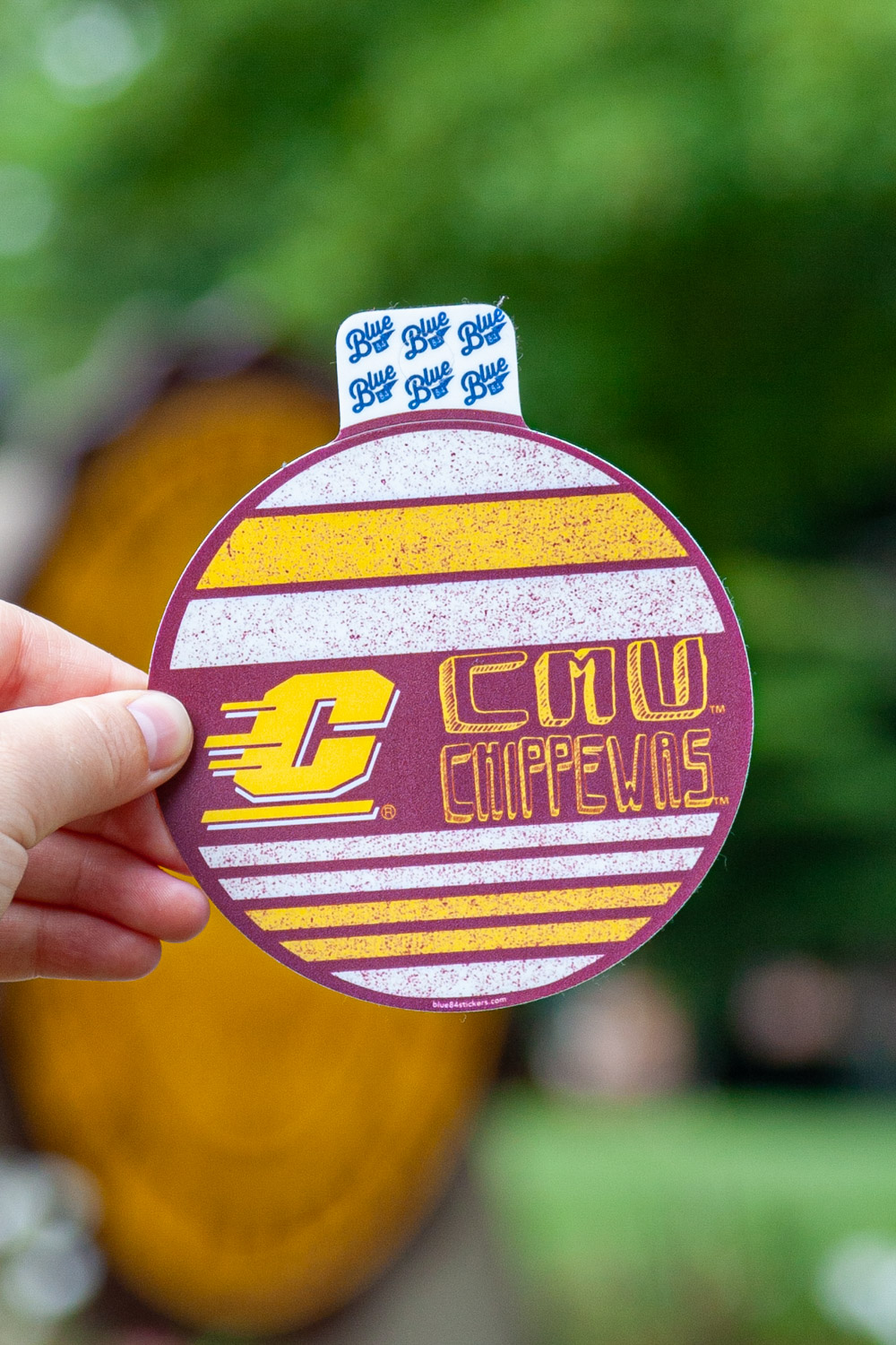 Action C CMU Chippewas Maroon & Gold Round Sticker